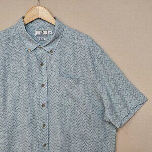 Southern Tide Linen Blend Short Sleeve Button Down XL